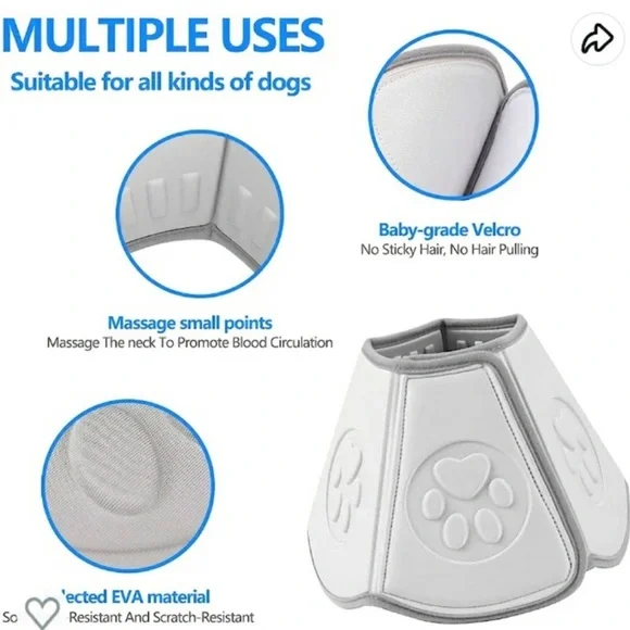 NWT Unopened Banooo soft Pet recovery cone Dog recovery cone Size Large Yellow - Picture 5 of 13